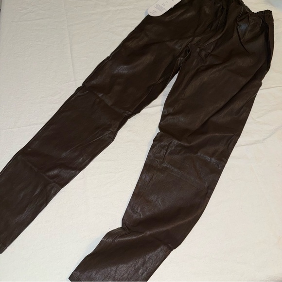 Diane Gilman Chocolate Faux Leather Pants size medium NWT - Picture 7 of 7